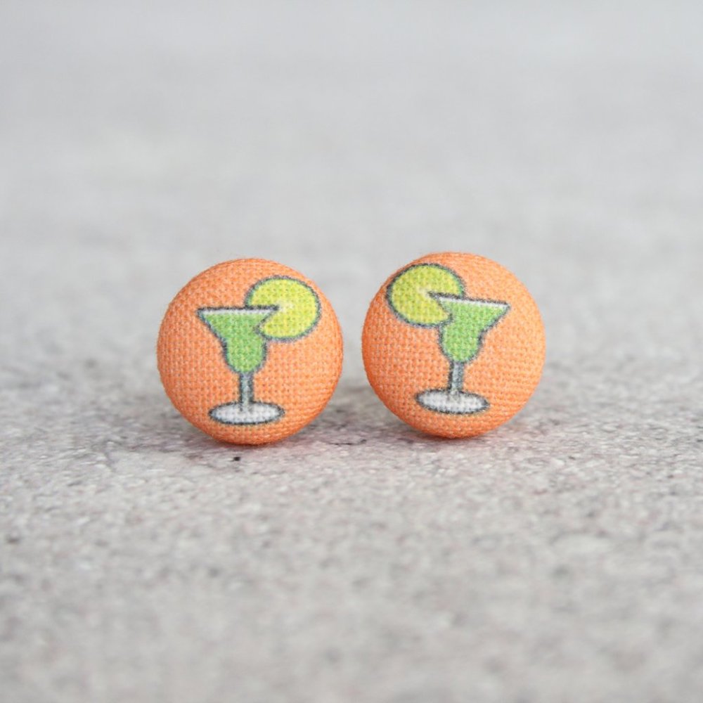NWT Margarita Fabric Button Earrings